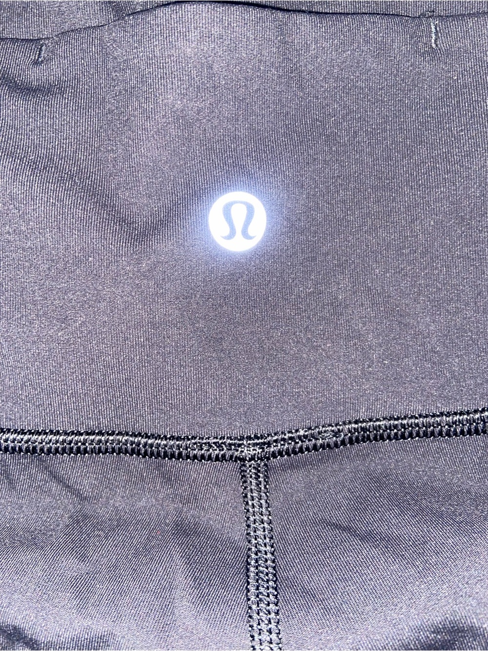 Lululemon Black Athletic Leggings with Reflective Logo with mesh
